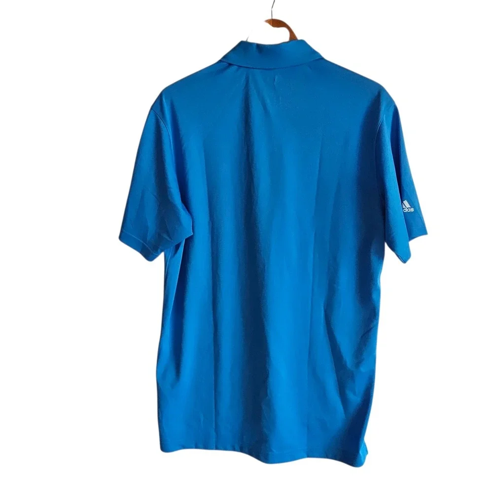 Adidas‎ Golf Polo Shirt ClimaLite Guidewire Logo Athletic Blue Mens M NwT